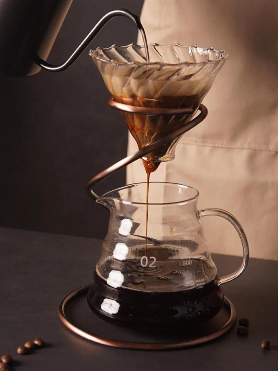 1個咖啡杯架金屬架過濾杯杯架工業風懷舊濾漏杯杯架漏斗持架 - 銅色 - 查看 1
