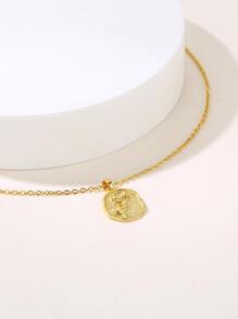 1入組女性時尚花朵墜飾項鍊 - 金黃色 - 查看 2