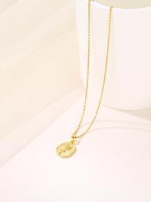 1入組女性時尚花朵墜飾項鍊 - 金黃色 - 查看 3