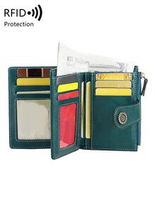 Ví nữ MIYIN kiểu dáng cổ điển, chất liệu giả da chống RFID, có khe đựng thẻ và ngăn khóa kéo, tiện dụng cho cả công sở và thường ngày, nhỏ gọn và dễ mang theo, phù hợp với nhiều dịp. - Màu xanh ngọc - Xem 6