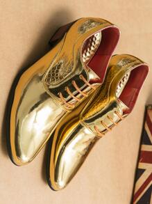 New Arrival Formal Leather Shoes, Comfortable Pu Leather Shoes, Fashionable Men's Business Party Shoes - Gold - View 2