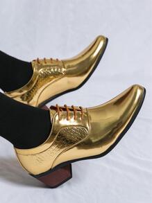 New Arrival Formal Leather Shoes, Comfortable Pu Leather Shoes, Fashionable Men's Business Party Shoes - Gold - View 3