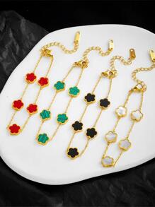 Pulsera de girasol, concha y acero de titanio, regalo exquisito para mamá y pareja - Estrella - Ver 1