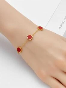 Pulsera de girasol, concha y acero de titanio, regalo exquisito para mamá y pareja - Estrella - Ver 4