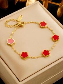 Pulsera de girasol, concha y acero de titanio, regalo exquisito para mamá y pareja - Estrella - Ver 5