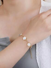 Pulsera de girasol, concha y acero de titanio, regalo exquisito para mamá y pareja - Estrella - Ver 7