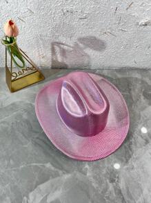 1 chiếc mũ cao bồi lấp lánh cho cả nam và nữ cho bữa tiệc - Màu Hồng Tươi - Xem 3