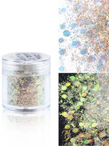 Irisierender Nagel Glitzer Pailletten, 1 Packung geometrisches Design Laser Nail Art Flocken Maniküre Zubehör DIY Nail Charms Nail Gems