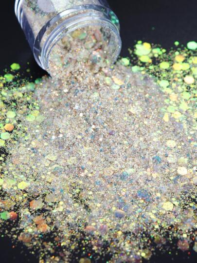 بريق أظافر ، 1 عبوة من رقائق فن الأظافر بتصميم هندسي بالليزر، لوازم مانيكير DIY، تميمات أظافر، أحجار أظافر