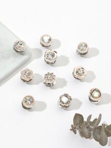 女士水鑽裝飾魅力四射胸針日常裝飾 - 彩色 - 查看 2