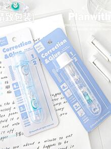 1pc Double-head Dotted Glue Correction Tape - Blue - View 3