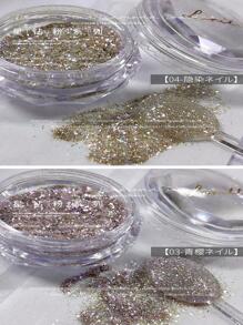 6 Boxen Glitzer-Nagelpulver, reflektierendes glänzendes Bonbon-Pulver, funkelnder Strass-Nageldekoration, Maniküre-Pulver für DIY-Nägel - Schwarz und Weiss - Übersicht 5