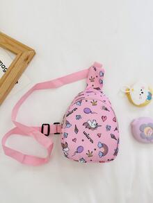 孩子腰包適合女孩男生可愛卡通獨角獸胸包兒童腰包錢小袋嬰兒拉鍊腰包腰包