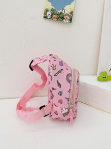 孩子腰包適合女孩男生可愛卡通獨角獸胸包兒童腰包錢小袋嬰兒拉鍊腰包腰包