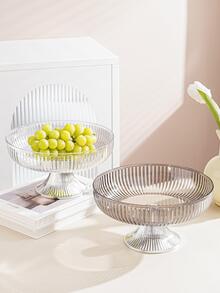 1pc Tall Fruit Stand, Snack & Candy High Pedestal Tray, Made Of PET Material, Shatter-Resistant - Clear - View 7