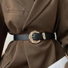 1pc Gold Fashion Versatile Decorative Belt For T-Shirt, Pants, Skirt, Casual Women Waist Belt For Everyday Wear Summer, School Fall, Autumn, Halloween - Black - View 4