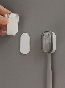 2 buc suporturi de periuță de dinți montate pe perete, fără găurire, pentru baie, înapoi la școală - alb - Vizualizare 2