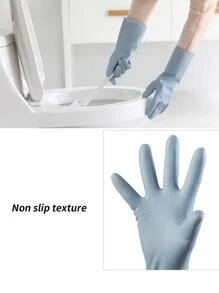1pair/2pairs Reusable Cleaning Gloves For Dishwashing, Household Chores, Finger Protection 4-Seasons, Cleaning Protective Gloves Suitable For Kitchen, Bathroom, Household Cleaning - Pink - View 6