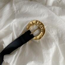 1pc Gold Fashion Versatile Decorative Belt For T-Shirt, Pants, Skirt, Casual Women Waist Belt For Everyday Wear Summer, School Fall, Autumn, Halloween - Black - View 8