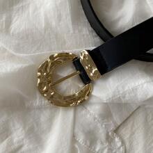 1pc Gold Fashion Versatile Decorative Belt For T-Shirt, Pants, Skirt, Casual Women Waist Belt For Everyday Wear Summer, School Fall, Autumn, Halloween - Black - View 7