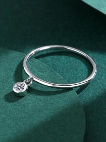 1 Bạc S925 Nữ Cá Tính Vi Khảm Nhẫn Hình Học - trắng - Xem 5