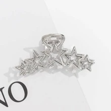 1 cái Phụ Nữ Ngôi Sao Thiết Kế Vuốt Tóc Sáng Tạo Để Trang Trí Tóc - Bạc - Xem 1