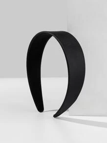1條純色寬頭帶,適合日常室內外使用,4cm髮帶 - 黑色 - 查看 3
