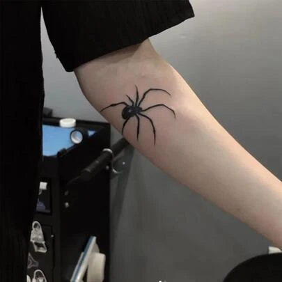1 pieza de tatuaje temporal resistente al agua y al sudor, diseño de araña,tatuajes maquina para tatuar tatuajes falsos