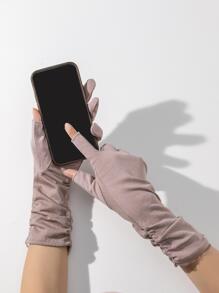 1 Đôi Găng Tay Chống Trượt & Chống Tia UV Cho Nữ Thích Hợp Cho Các Hoạt Động Ngoài Trời Vào Mùa Hè - Màu tím - Xem 2