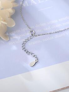 1入簡約時尚S925純銀心形設計優雅甜美風格閃亮腳鍊，適用於女性夏季裝扮和假日 - 銀色 - 查看 9