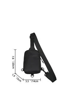 新款胸包时尚新款纯色胸包户外休闲时尚单肩斜挎包挎包单肩多功能牛津布户外学生胸包 - 黑色 - 查看 10