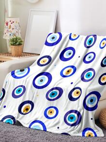 1pc Multicolor Circle Pattern Air Conditioning Blanket For Home Use - Multicolor - View 1