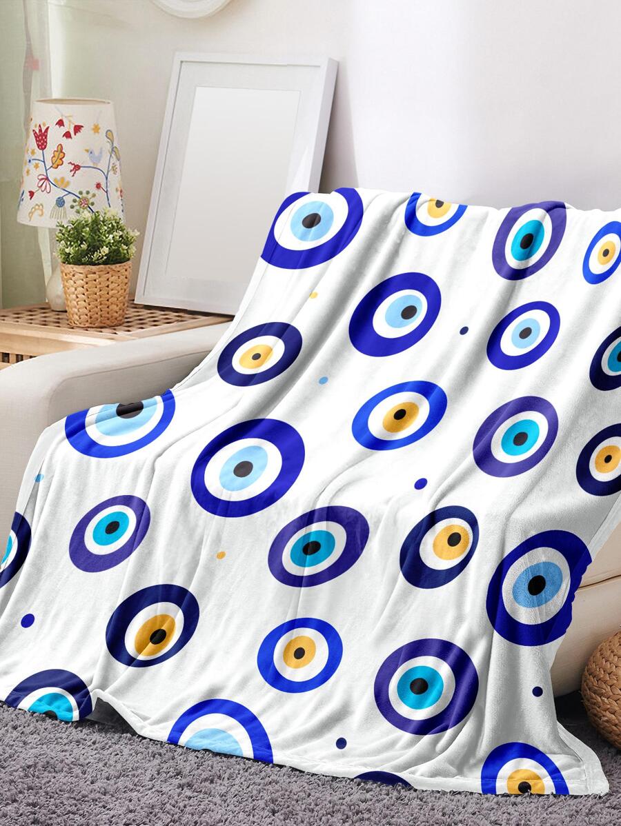 1pc Multicolor Circle Pattern Air Conditioning Blanket For Home Use - Multicolor - View 1