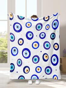1pc Multicolor Circle Pattern Air Conditioning Blanket For Home Use - Multicolor - View 3
