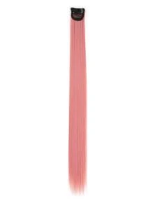 Tóc nối kẹp màu sắc cho bé gái, kiểu dày dặn, dài 24 inch, tóc giả thẳng màu cầu vồng, thích hợp làm quà tặng tiệc tùng, phụ kiện tóc nhiều màu sắc, đồ chơi quà tặng cho bé gái và phụ nữ. - Bụi hồng - Xem 4