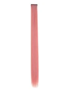 Tóc nối kẹp màu sắc cho bé gái, kiểu dày dặn, dài 24 inch, tóc giả thẳng màu cầu vồng, thích hợp làm quà tặng tiệc tùng, phụ kiện tóc nhiều màu sắc, đồ chơi quà tặng cho bé gái và phụ nữ. - Bụi hồng - Xem 3