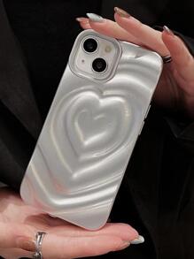 愛心圖案手機殼 - 銀色 - 查看 3