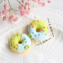 10pcs Random Resin Kawaii Donut Shaped Diy Cream Jewelry Making Accessory