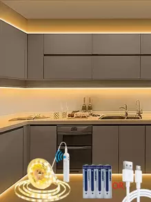 1 pieza 5v cobre Tira de luces LED , moderno cuerpo sensor Tira de luces LED con control remoto para sala de estar Decoración - Blanco - Ver 2