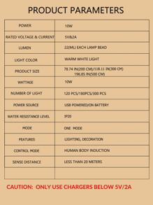 1 pieza 5v cobre Tira de luces LED , moderno cuerpo sensor Tira de luces LED con control remoto para sala de estar Decoración - Blanco - Ver 8