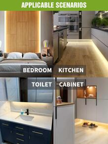 1 pieza 5v cobre Tira de luces LED , moderno cuerpo sensor Tira de luces LED con control remoto para sala de estar Decoración - Blanco - Ver 7