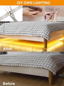 1 pieza 5v cobre Tira de luces LED , moderno cuerpo sensor Tira de luces LED con control remoto para sala de estar Decoración - Blanco - Ver 4