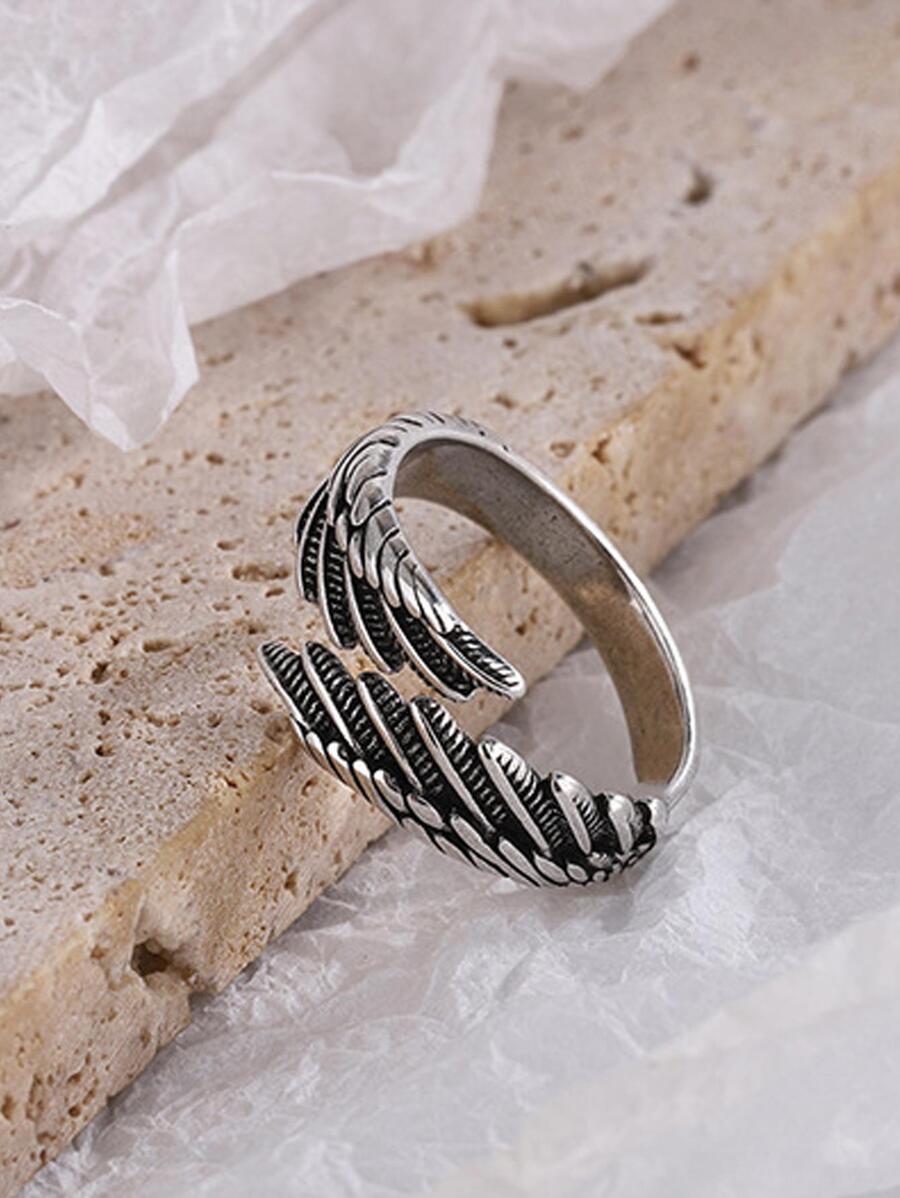 1 vòng điều chỉnh hình cánh cổ điển thời trang cho nam và nữ - Nhẫn cá tính đôi cánh thiên thần phong cách retro thời trang cho nam và nữ - Xem 1