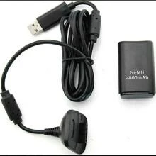 Charger Cable And Rechargeable Battery For Xbox 360 Controller - Black - View 2