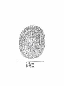 銀顏色華麗性感夜店派對水鑽環適合女士cm可調節 - 銀色 - 查看 6
