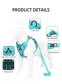 Reflective Pet Harness And Leash Set For Dog & Cat, Escape Proof Adjustable Small Dog Harness With Soft Mesh