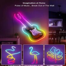 1 pieza PVC Luz de neón , creativo instrumento musical diseño Letrero de neón LED para fiesta - Blanco - Ver 8