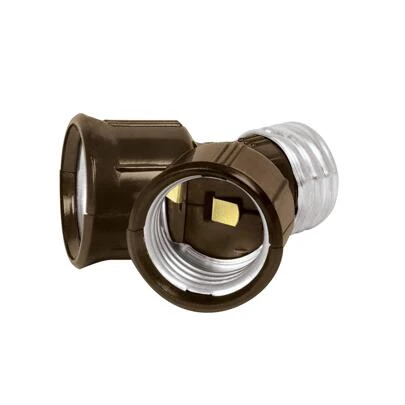 Portalámpara de baquelita, doble entrada, Volteck POBA-15 46539