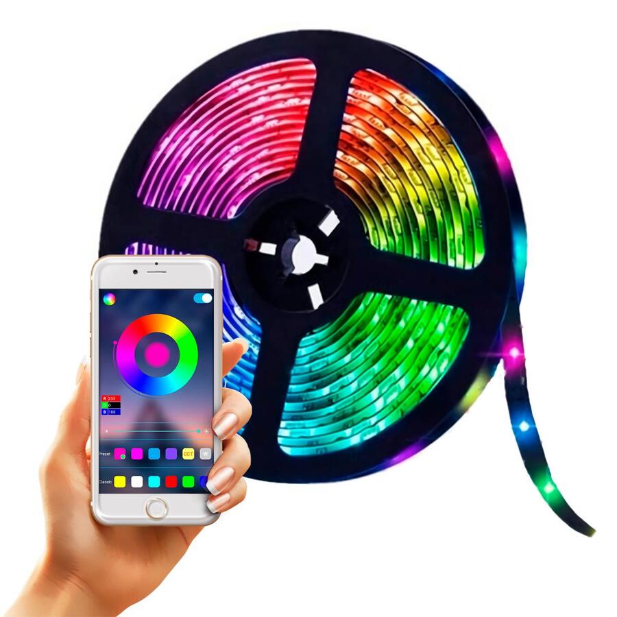 Tira De Led RGB Bluetooth Luces USB Multicolor Control Por App Decoración - Multicolor - Ver 1