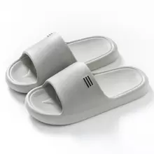 Men Geometric Detail Non Slip Slides, Fashionable Outdoor EVA Slippers - Grey - View 2
